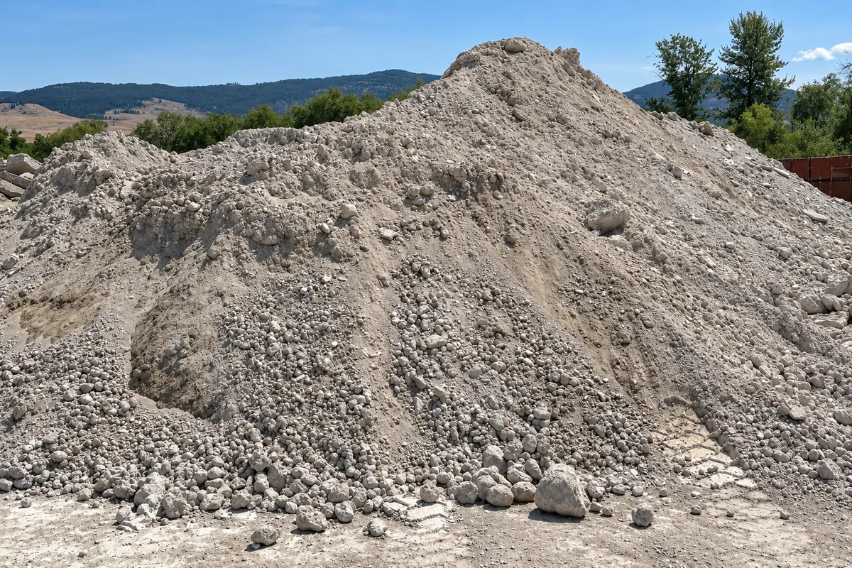 Non-spec integral fill stockpile at the ReLoad Okanagan yard