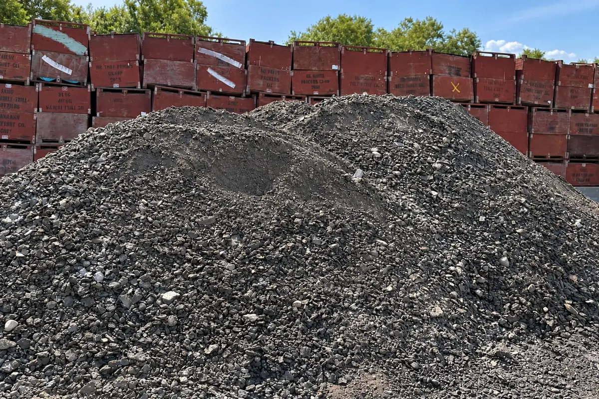 Asphalt millings stockpile at the ReLoad Okanagan yard